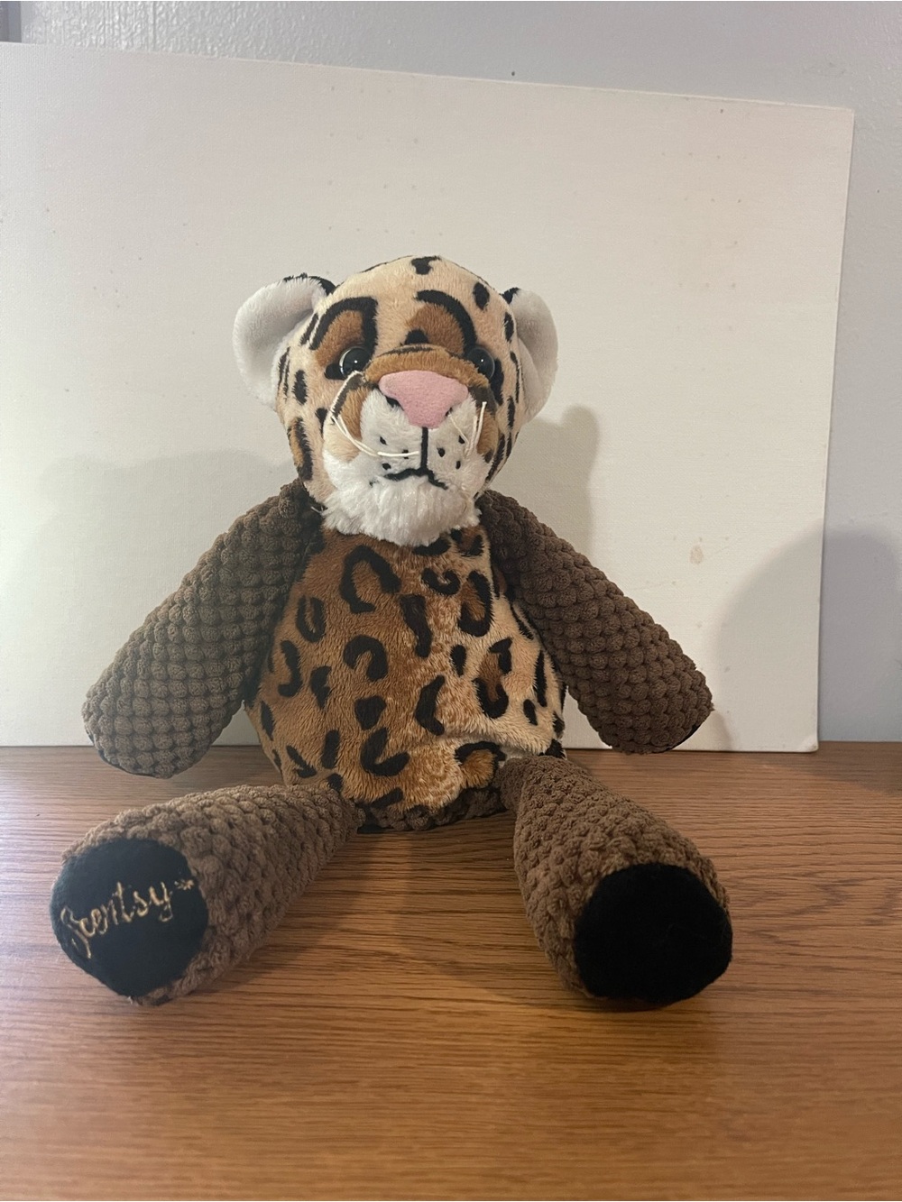 Scentsy Plush Leopard Stuffed Animal - Brown with Pink Nose